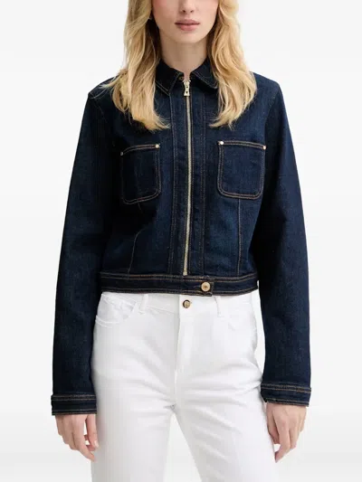 Guess Usa Cropped Jacket In Blue