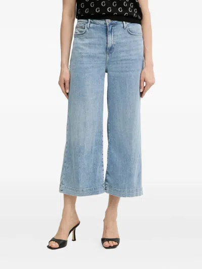 Guess Usa Cropped Jeans In Blue