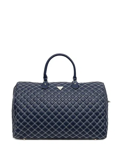 Guess Usa Cruise Vibe Quilted Weekender In Blue