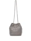 Guess Usa Crystal-embellished Bucket Bag In 银色