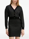Guess Usa Crystal-embellished Cardigan In Black