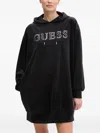 Guess Usa Crystal-embellished Hooded Dress In Black