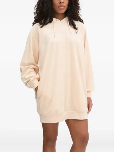Guess Usa Crystal-embellished Hoodie Dress In Neutral