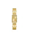 Guess Usa Crystal-embellished Quartz 20mm In Gold