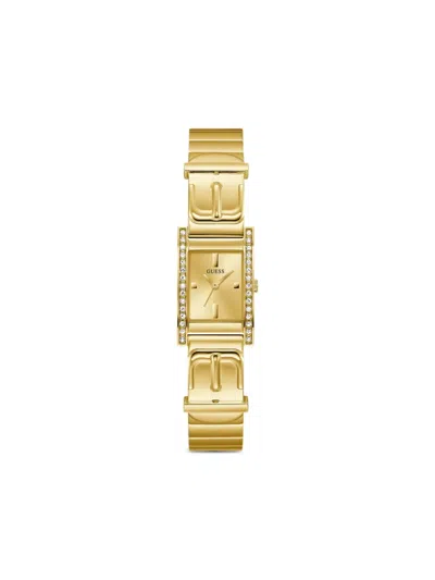 Guess Usa Crystal-embellished Quartz 20mm In Gold