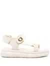 Guess Usa Crystal-embellished Sandals In Neutrals