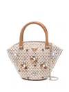 Guess Usa Crystal-embellished Tote Bag In Brown