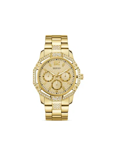 Guess Usa Crystal Glitz 44mm In Gold