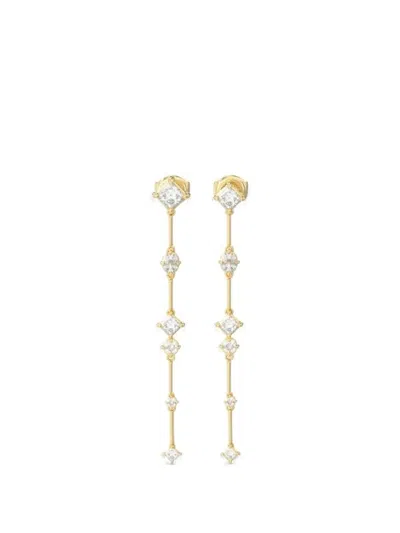 Guess Usa Crystal Pendant Drop Earrings In Gold