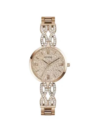 Guess Usa Crystal-embellished 32mm Watch In Gold