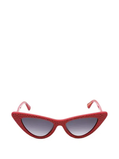 Guess Usa Crystal-embellished Cat-eye Sunglasses In White