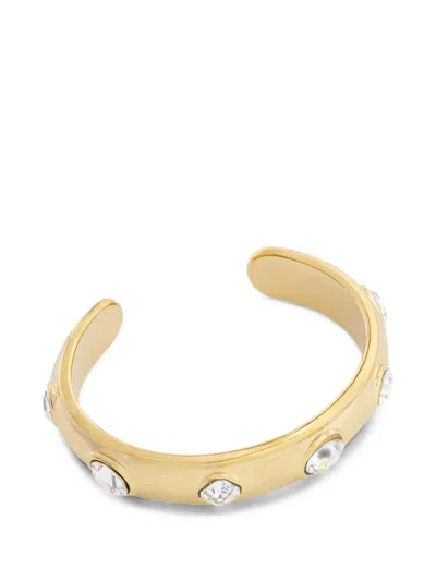 Guess Usa Crystal-embellished Cuff Bracelet In Gold