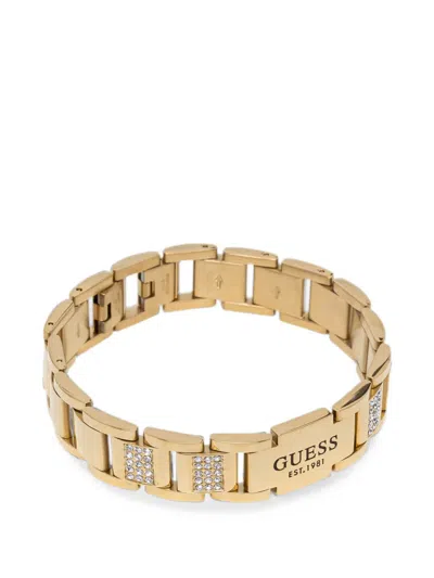 Guess Usa Crystal-embellished Link Bracelet In Gold