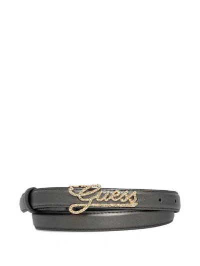 Guess Usa Crystal-embellished Logo-buckle Belt In Pattern