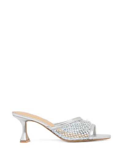 Guess Usa Crystal-embellished Mesh Sandals In Pattern
