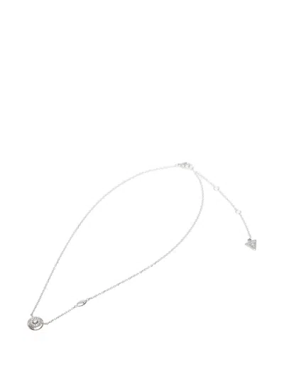 Guess Usa Crystal-embellished Pendant Necklace In Metallic