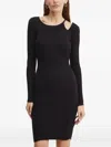 Guess Usa Cut-out Ribbed Midi Dress In Black