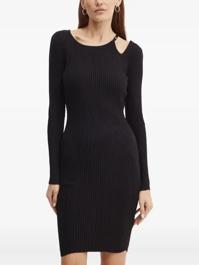 Guess Usa Cut-out Ribbed Midi Dress In Black