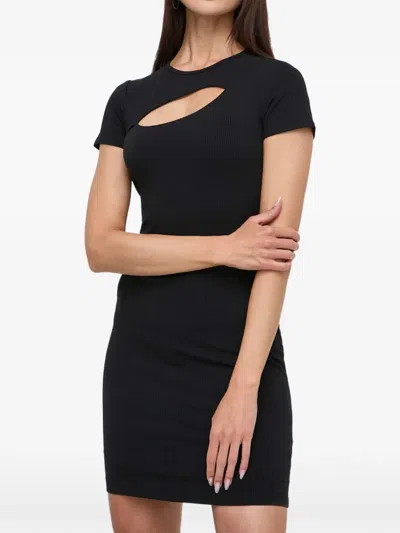 Guess Usa Cut-out Short-sleeve Mini Dress In Black