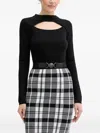 Guess Usa Cutout Plaid Mini Dress In Black
