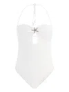 Guess Usa Cutout Starfish Swimsuit In White