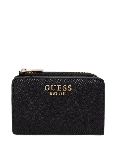 Guess Usa Danielle Logo-lettering Bi-fold Wallet In Black