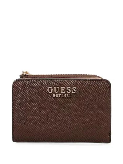Guess Usa Danielle Logo-plaque Bifold Wallet In Blue