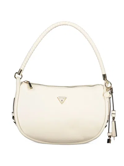 Guess Usa Danya Logo-plaque Braided-strap Tote Bag In White