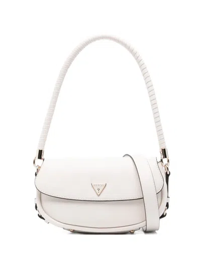 Guess Usa Danya Textured Shoulder Bag In White