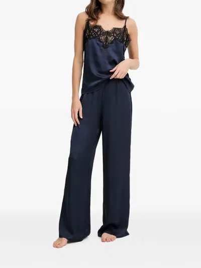 Guess Usa Daphne Lace Pajamas In Blue