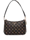 Guess Usa Daryna Monogram-pattern Shoulder Bag In Black