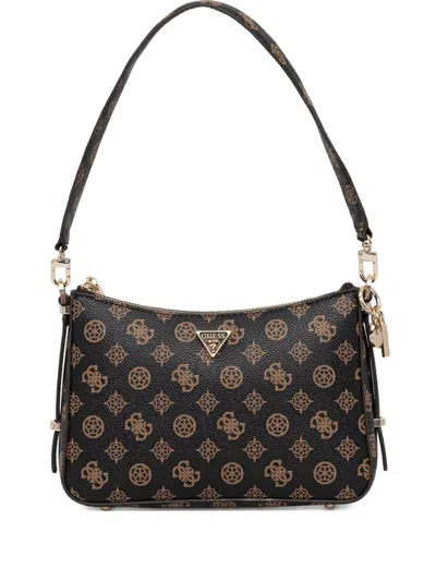 Guess Usa Daryna Monogram-pattern Shoulder Bag In Black