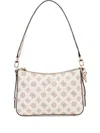 Guess Usa Daryna Monogram-pattern Shoulder Bag In Neutral