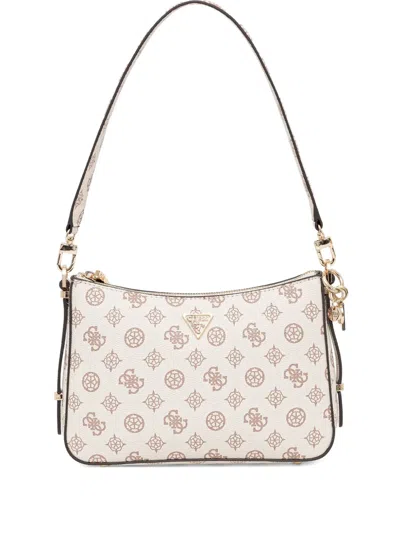 Guess Usa Daryna Monogram-pattern Shoulder Bag In Neutral