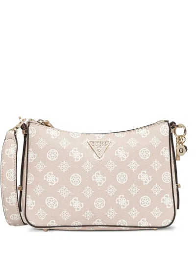 Guess Usa Daryna Monogram-print Shoulder Bag In Neutral