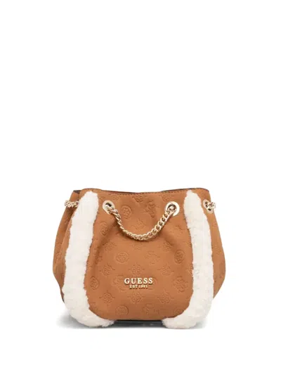Guess Usa Davika Cross Body Bag In Brown
