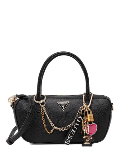 Guess Usa Davina Logo-detail Tote Bag In Black
