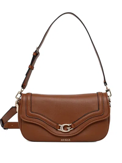 Guess Usa Dea Logo-plaque Cross Body Bag In Brown