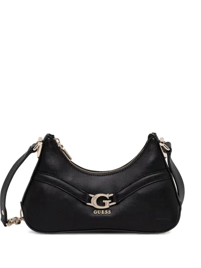 Guess Usa Dea Logo-plaque Shoulder Bag In Black