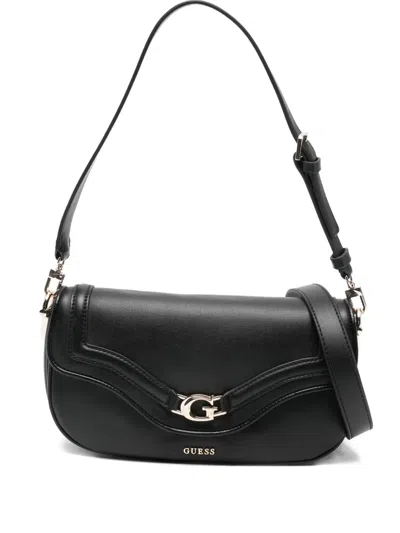 Guess Usa Dea Logo-plaque Shoulder Bag In Black