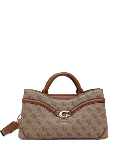 Guess Usa Dea Monogram-pattern Tote Bag In Brown