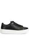 Guess Usa Debossed-logo Sneakers In Black