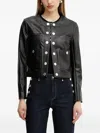 Guess Usa Decorative-button Cropped Jacket In Black