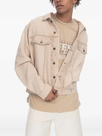Guess Usa Denim Jacket In Brown