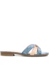Guess Usa Denim Slides In Blue