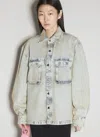 Guess Usa Bleached-effect Denim Jacket In Blue