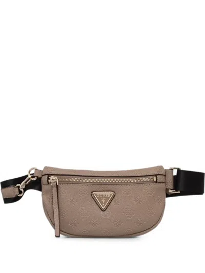 Guess Usa Devon Logo-debossed Belt Bag In Brown