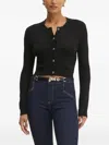 Guess Usa Diamond-pattern Cardigan In Black