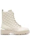 Guess Usa Diamond-quilted Ankle Boots In Neutrals