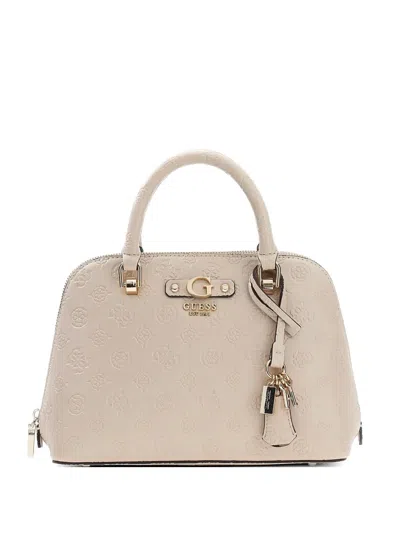 Guess Usa Dita Embossed-logo Tote Bag In Neutral